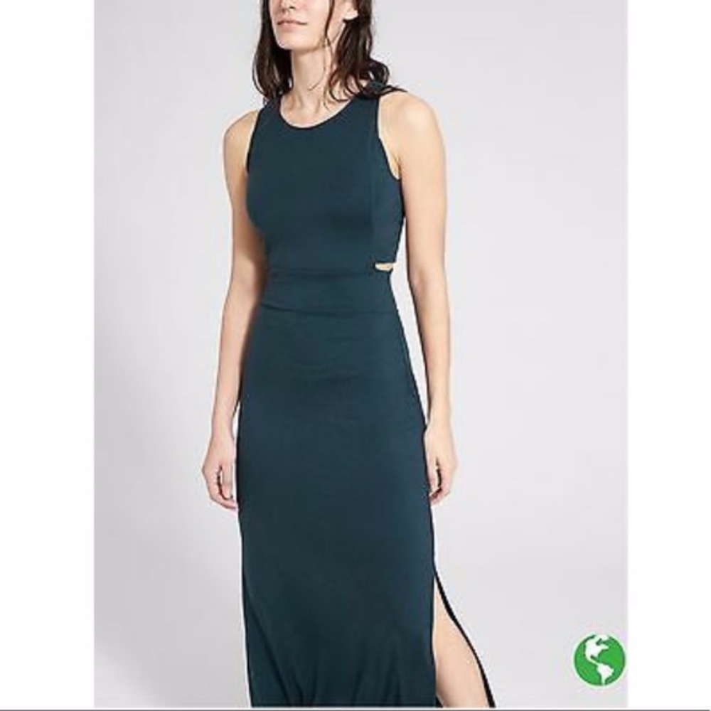 Athleta Cut Out Maxi Dress Abysis Slit Tank